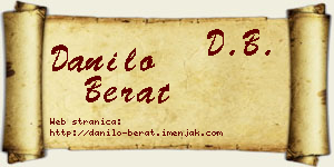 Danilo Berat vizit kartica